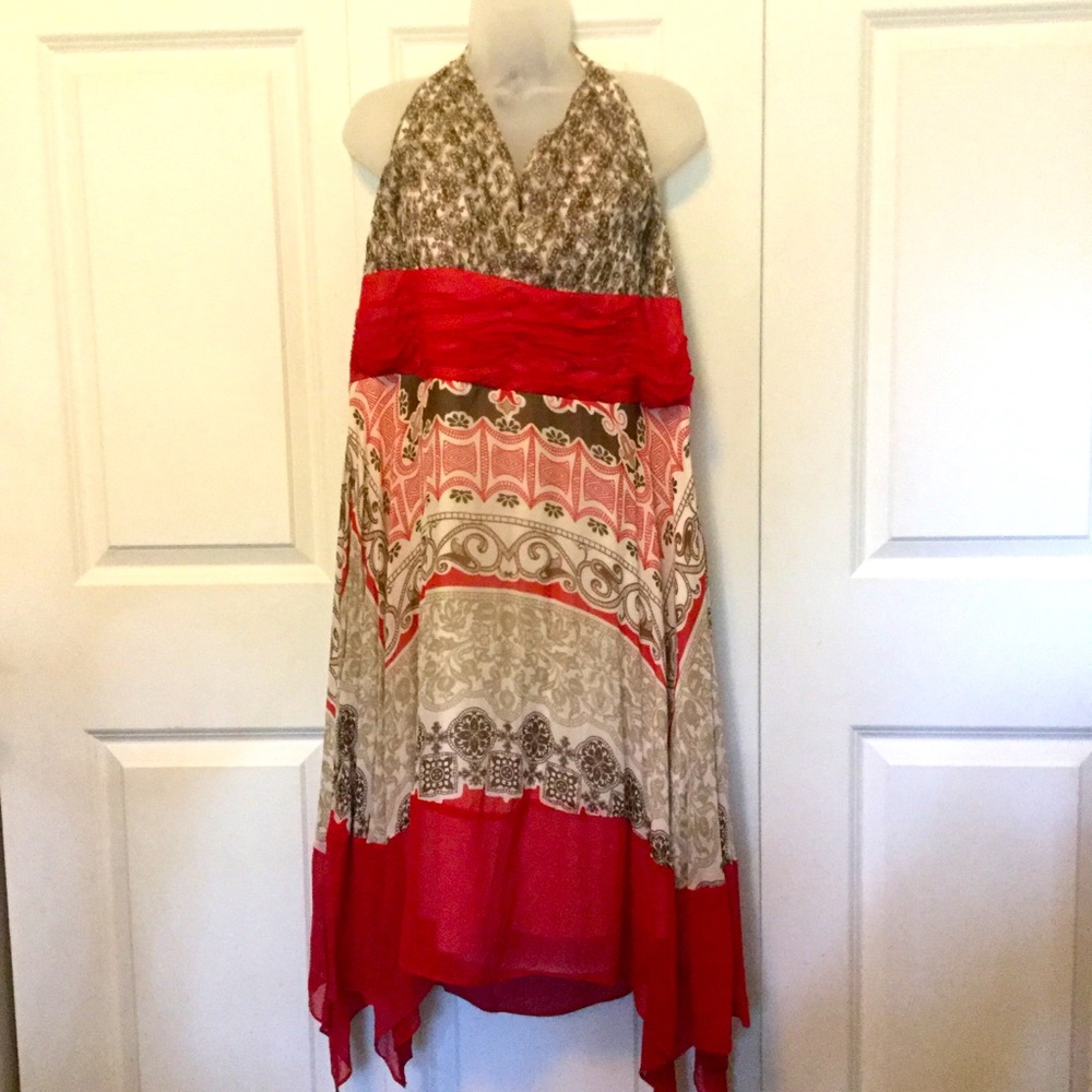 EUC Sexy Silk Halter Dress Plus Size 20